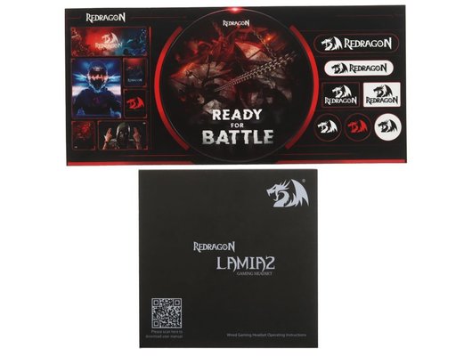 Игровые наушники проводные Redragon Lamia 2 черный/красный + подставка